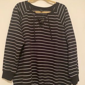 Torrid black & white striped sweatshirt